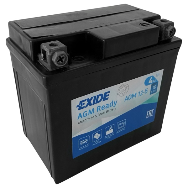 Baterie Moto Exide AGM Ready Motorbike & Sport Battery 4Ah 70A 12V YTX5L-BS EXIDE READY